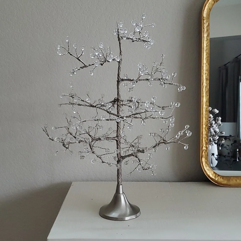 Crate&Barrel Silver Crystal Tree Accent
